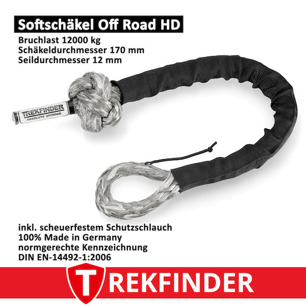 Softschäkel Off-Road Schäkel / grau TREKFINDER- Systembruchlast: 12.000 kg - Ø: 12 mm