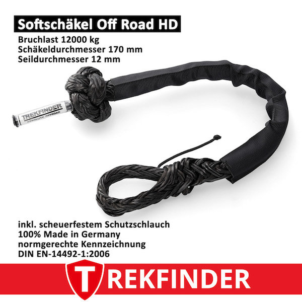 Softschäkel Off-Road Schäkel / schwarz TREKFINDER- Systembruchlast: 12.000 kg - Ø: 12 mm